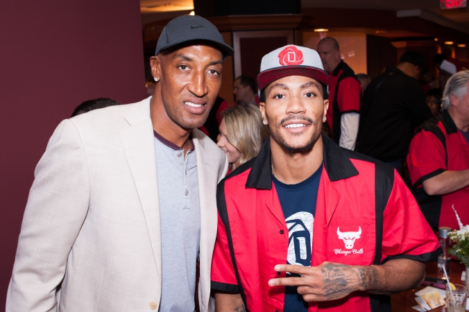 scottie pippen, derek rose, bowling with the bulls private event, 10Pin bowling lounge