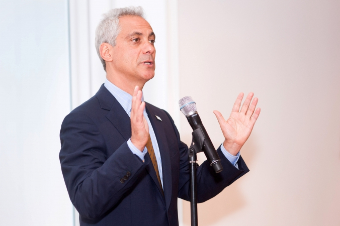 rahm emanuel speaks at private corporate event chicago art institute, photography by fab photo
