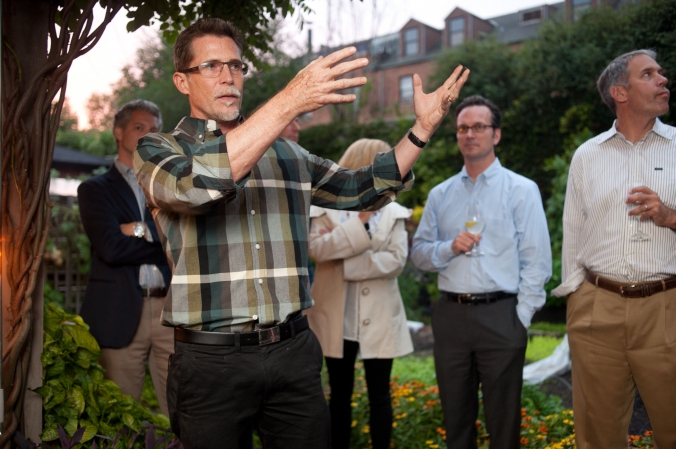 celebrity chef rick bayless hosts guests private backyard cookout fundraising party for wbez chicago public radio