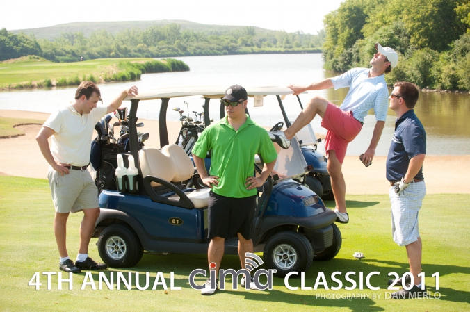 caddyshack goofballs pose in foursome shot, CIMA classic, annual golf event, photography by fab photo, harborside golf course