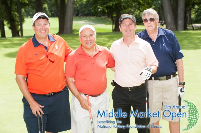 friends get a souvenir group photo from the middle market open, national kidney foundation illinois annual golf outing, Olympia Fields Country Club