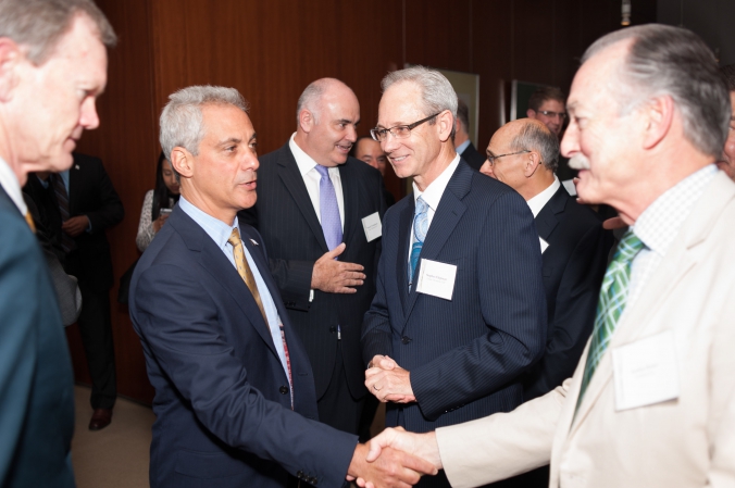 mayor rahm emanuel shakes hands at grant thornton private corporate event, photography by fab photo chicago
