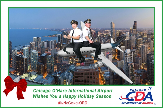 Pilots have fun at the holiday social media photo campaign provided by fab photo chicago.