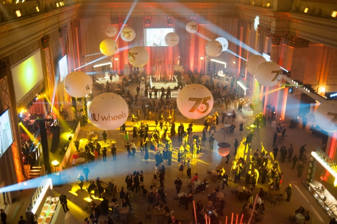 great overview photo of wheels 75th anniversary party at union station chicago, fab photo