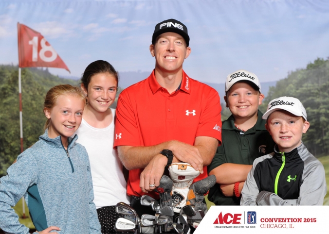 PGA World Champion Hunter Mahan with young fans, ACE Convention 2015, McCormick Place.