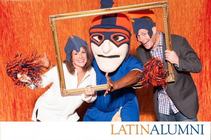 Latin School Alumni pose with their mascot The Roman, Homecoming 2015