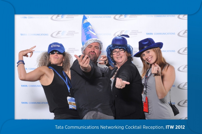 guests wear silly props at tata communications step repeat photo booth, navy pier, grand ballroom, chicago
